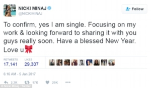 Nicki Minaj tweet