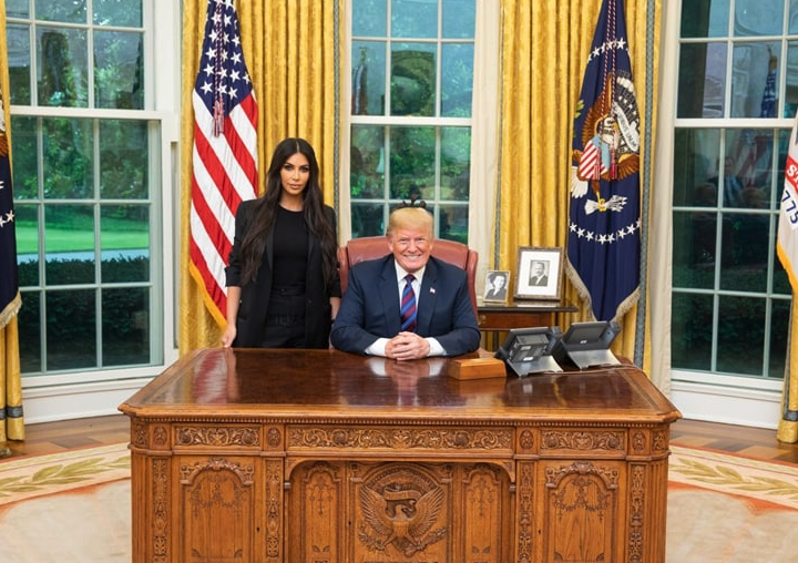 Kim Kardashian West meets with President Trump