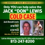 Case reopened in 1997 disappearance of Don Lewis